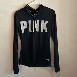 Black quarter zip PINK athletic pullover
